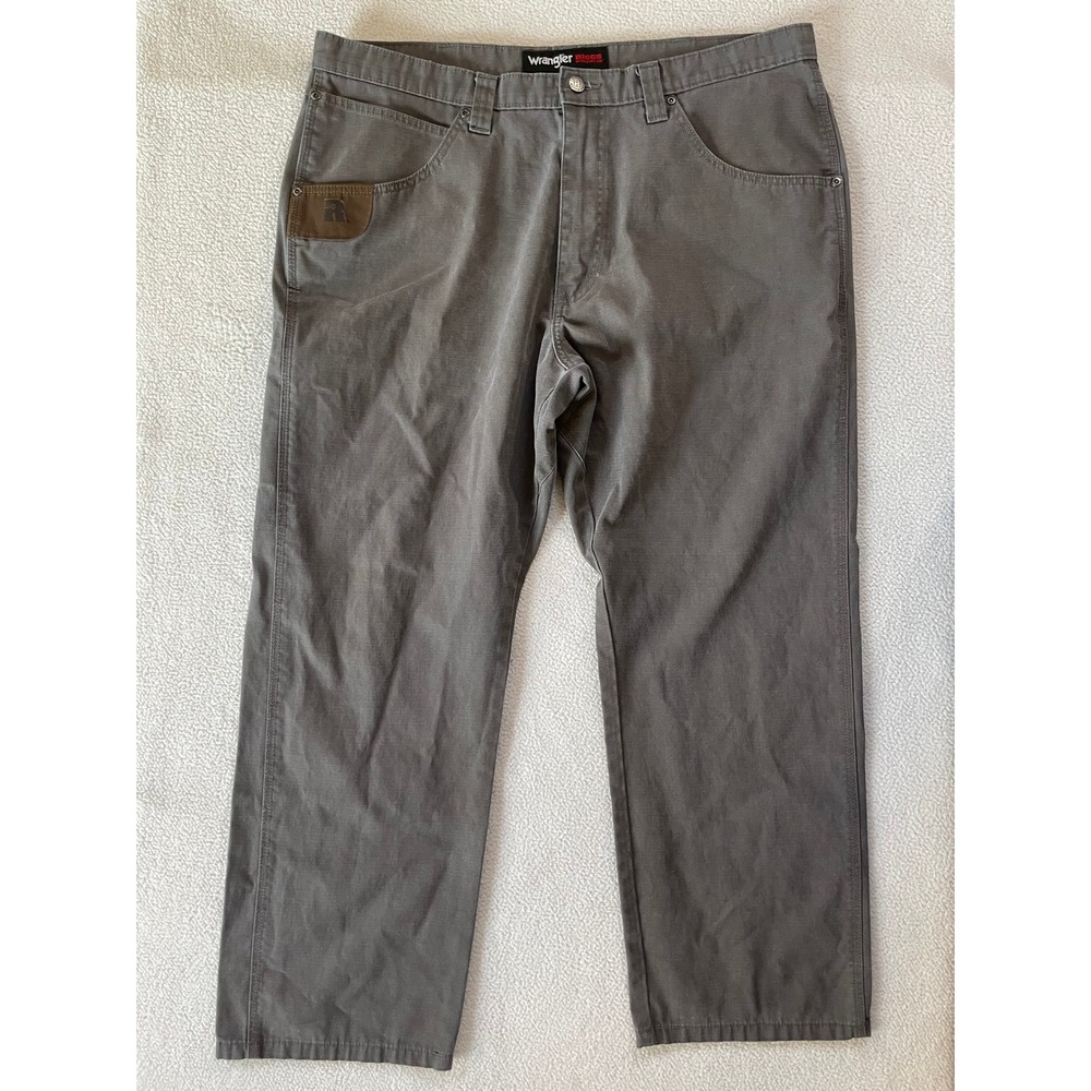 Wrangler Mens 40x28 Riggs Workwear Ripstop Ranger Pants Charcoal Grey 3W145ST